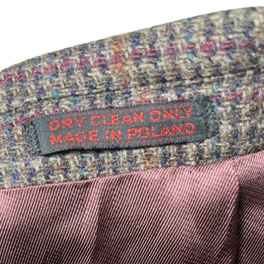 Vintage Wool Tweed Blazer‎ 46L Trophy Club Brown Plaid Academia Heritage Jacket